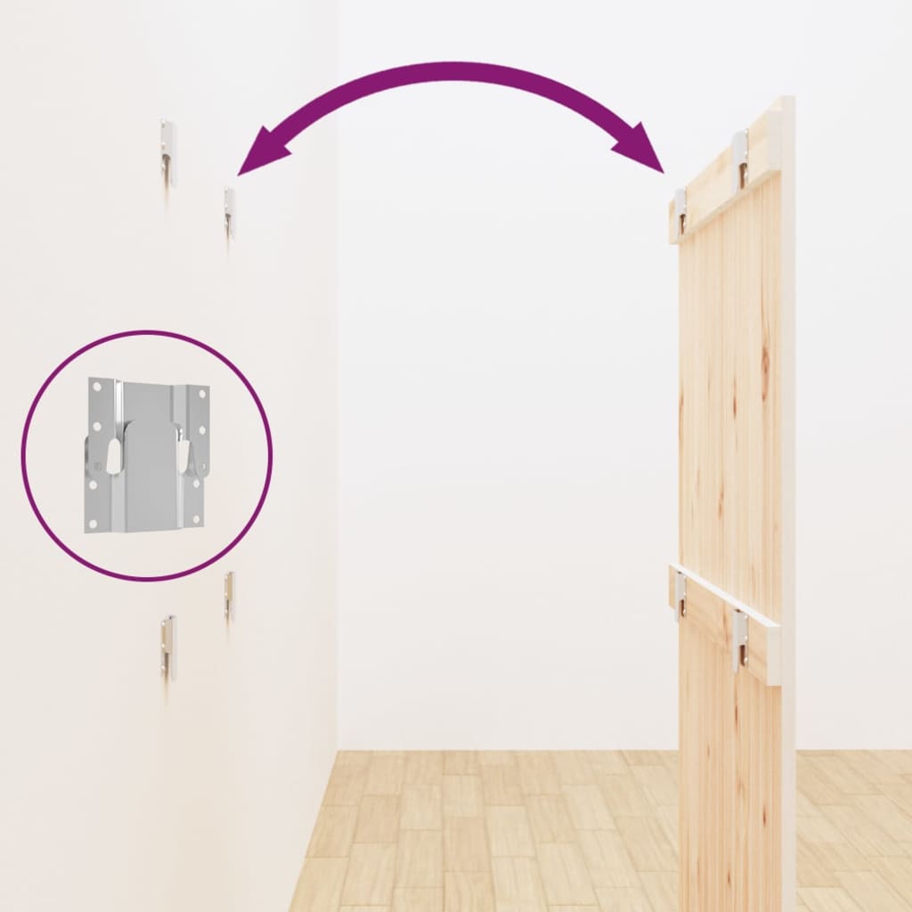 Testiera da Parete Bianca 82,5x3x110 cm Legno Massello di Pino 824954