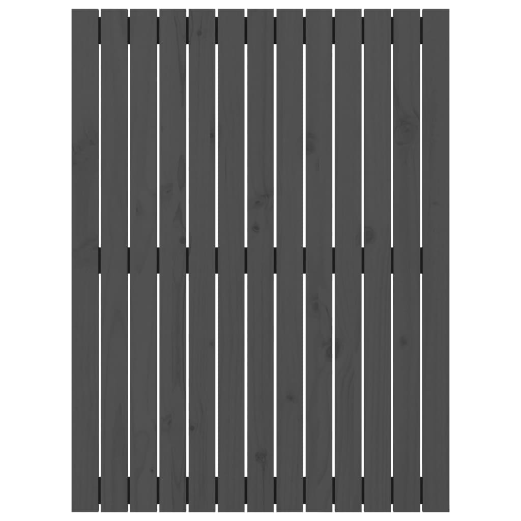 Testiera da Parete Grigia 82,5x3x110 cm Legno Massello di Pino 824955