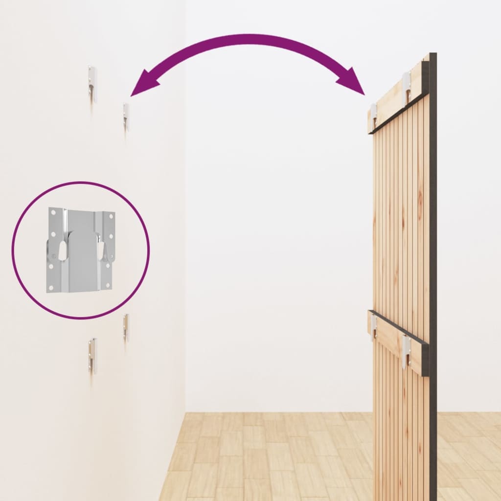 Testiera da Parete Grigia 82,5x3x110 cm Legno Massello di Pino 824955