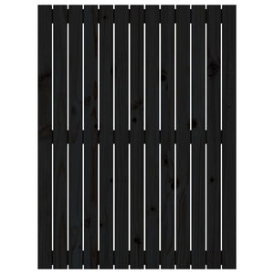Testiera da Parete Nera 82,5x3x110 cm in Legno Massello di Pino 824957