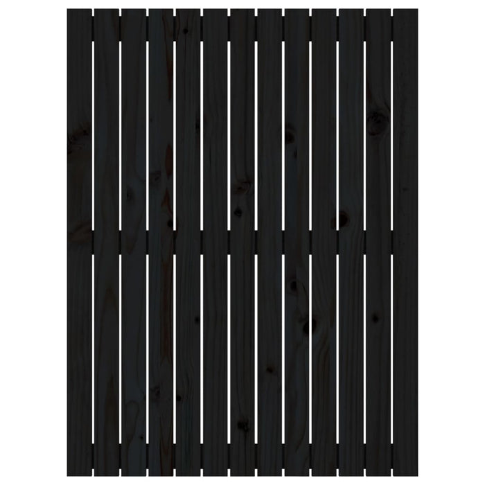 Testiera da Parete Nera 82,5x3x110 cm in Legno Massello di Pino 824957