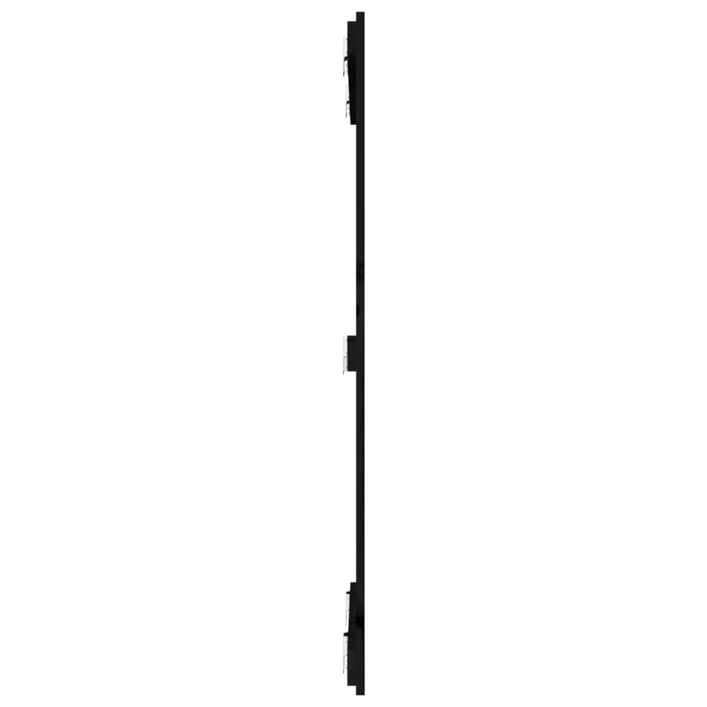 Testiera da Parete Nera 82,5x3x110 cm in Legno Massello di Pino 824957