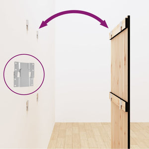 Testiera da Parete Nera 82,5x3x110 cm in Legno Massello di Pino 824957