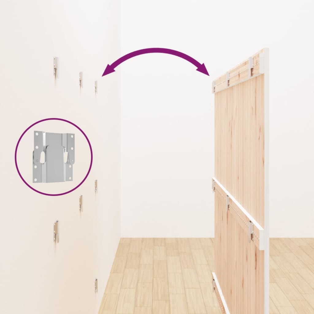 Testiera da Parete Bianca 166x3x110 cm Legno Massello di Pino 824959