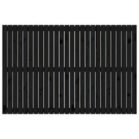 Testiera da Parete Nera 166x3x110 cm in Legno Massello di Pino 824962