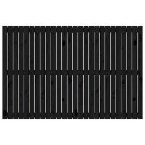 Testiera da Parete Nera 166x3x110 cm in Legno Massello di Pino 824962