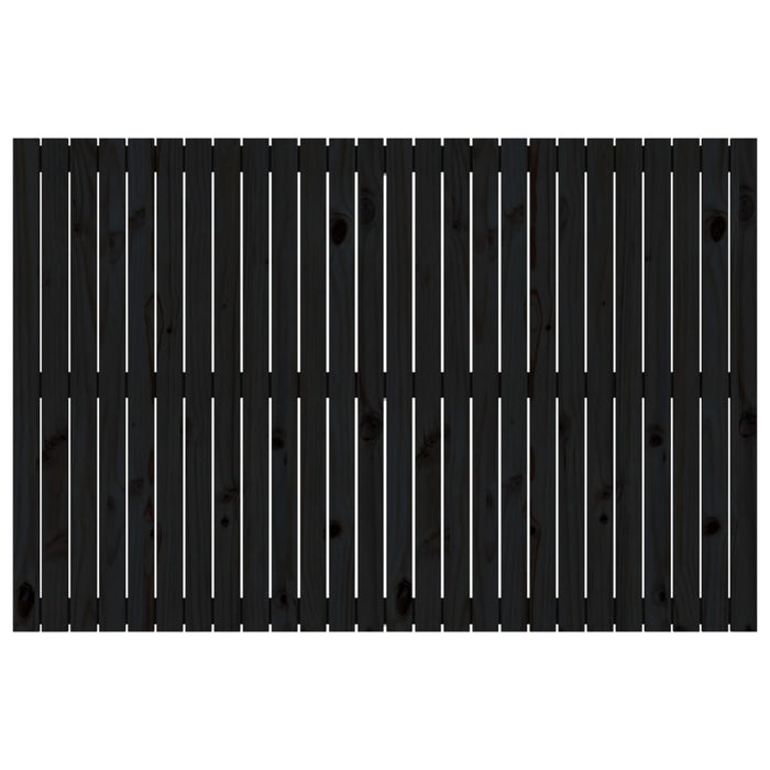 Testiera da Parete Nera 166x3x110 cm in Legno Massello di Pino 824962
