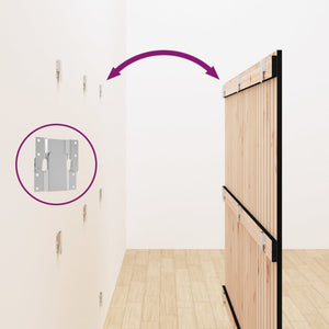 Testiera da Parete Nera 166x3x110 cm in Legno Massello di Pino 824962