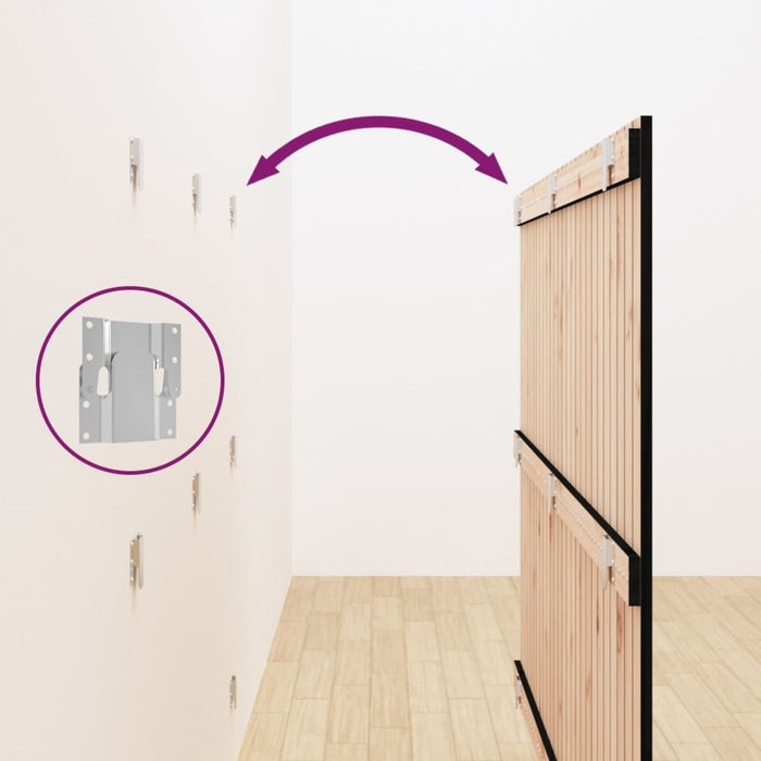 Testiera da Parete Nera 166x3x110 cm in Legno Massello di Pino 824962