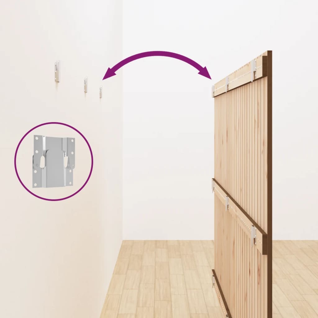 Testiera da Parete Ambra 185x3x110 cm in Legno Massello di Pino 824966