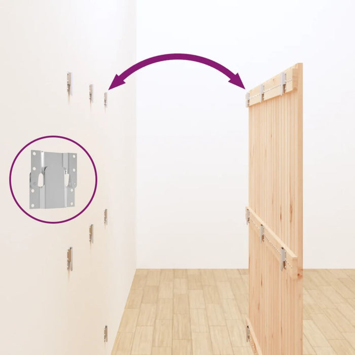 Testiera da Parete 140x3x110 cm in Legno Massello di Pino 824968