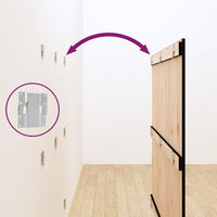 Testiera da Parete Nera 140x3x110 cm in Legno Massello di Pino 824972