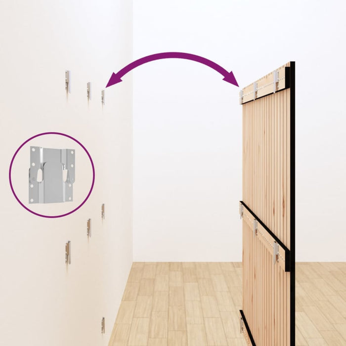 Testiera da Parete Nera 140x3x110 cm in Legno Massello di Pino 824972