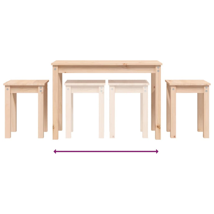 Tavolini a Incastro 3 pz in Legno Massello di Pino cod mxl 17169