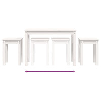 Tavolini a Incastro 3 pz Bianco in Legno Massello di Pino 824979