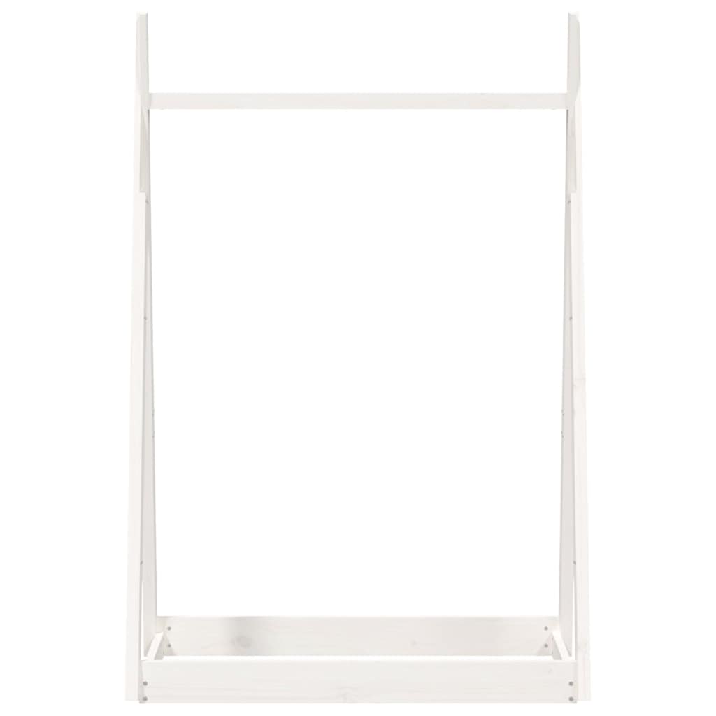 Appendiabiti Bianco 100x45x150 cm in Legno Massello di Pino 824984