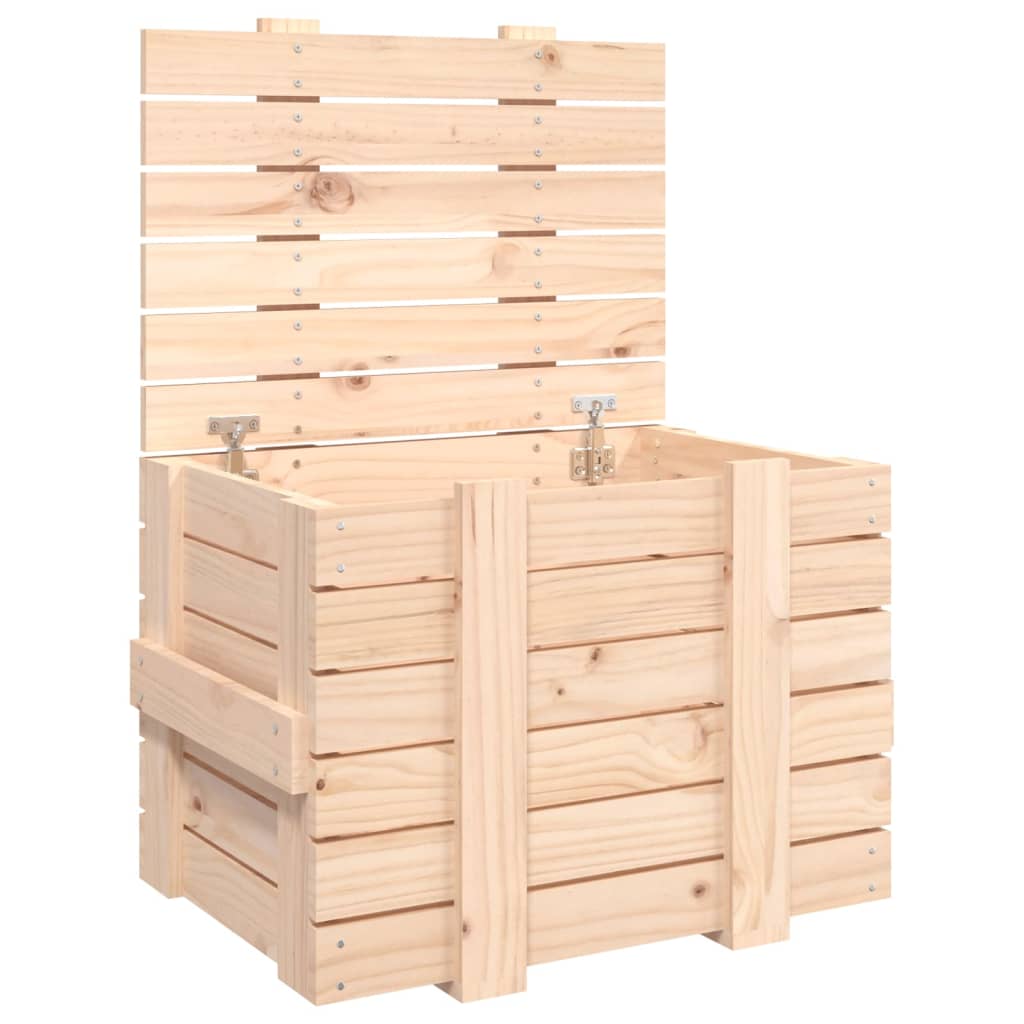 Contenitore Portaoggetti 58x40,5x42 cm Legno Massello di Pino 824993