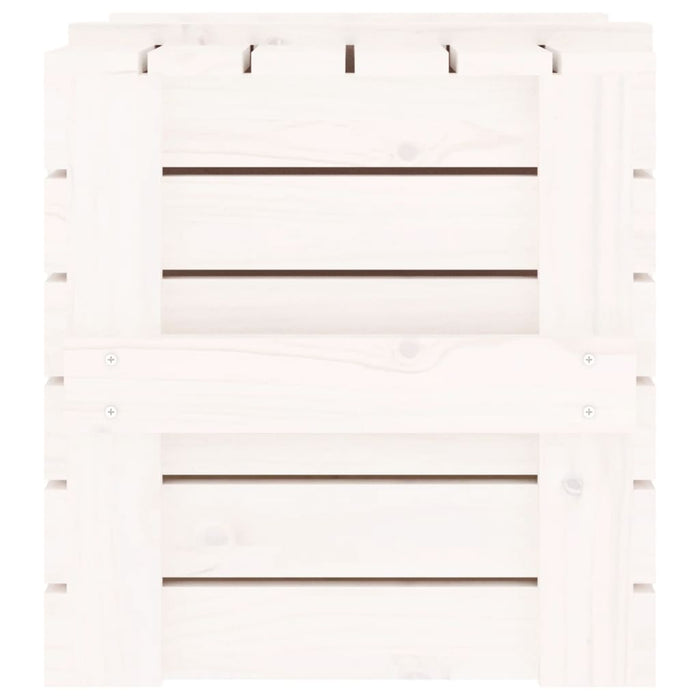 Contenitore Portaoggetti Bianco 58x40,5x42 cm Massello di Pino