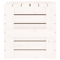 Contenitore Portaoggetti Bianco 58x40,5x42 cm Massello di Pino 824994