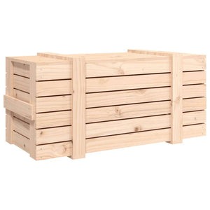 Contenitore Portaoggetti 91x40,5x42 cm Legno Massello di Pino 824998