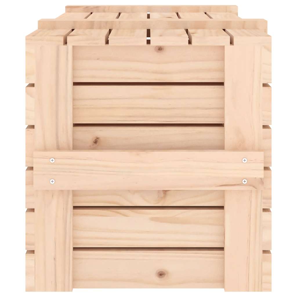 Contenitore Portaoggetti 91x40,5x42 cm Legno Massello di Pino