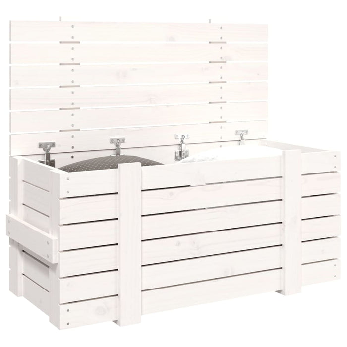 Contenitore Portaoggetti Bianco 91x40,5x42 cm Massello di Pino 824999