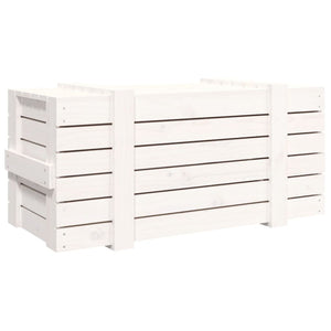 Contenitore Portaoggetti Bianco 91x40,5x42 cm Massello di Pino 824999