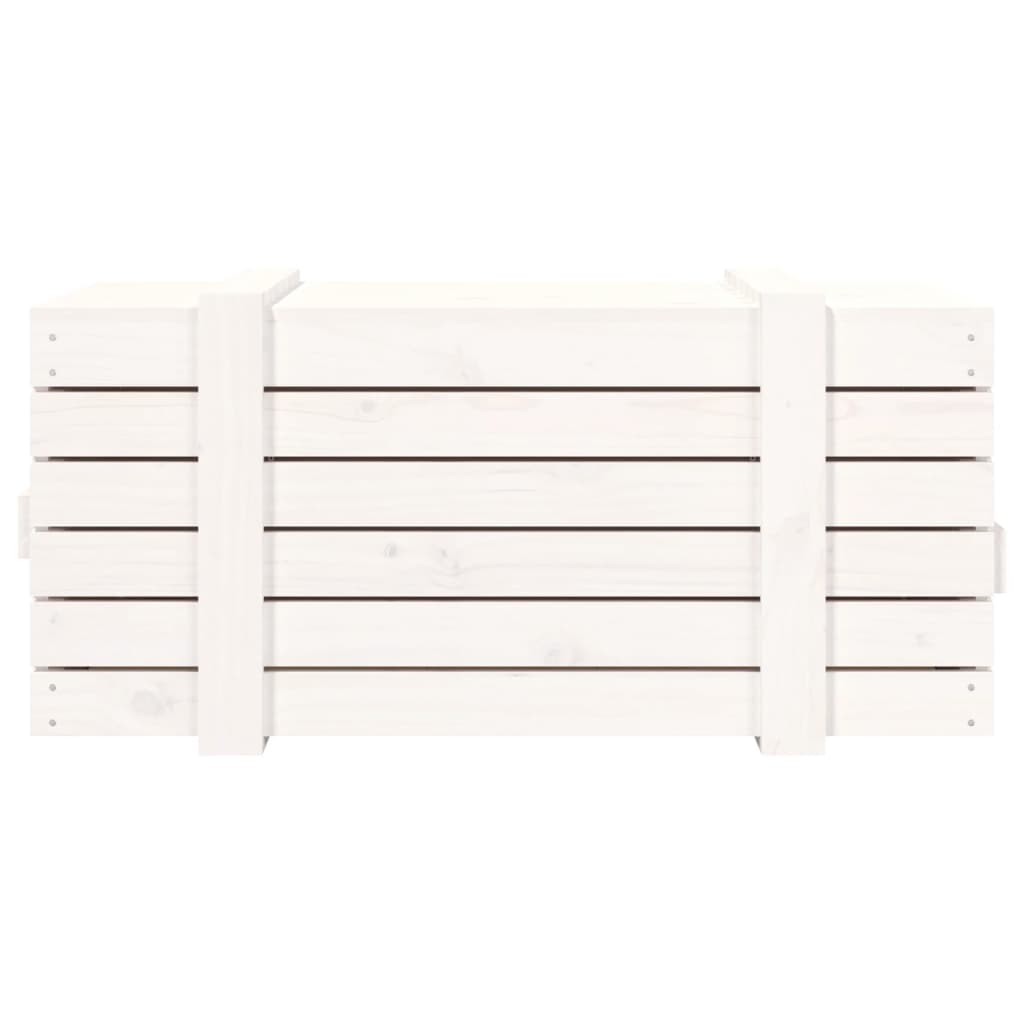 Contenitore Portaoggetti Bianco 91x40,5x42 cm Massello di Pino 824999