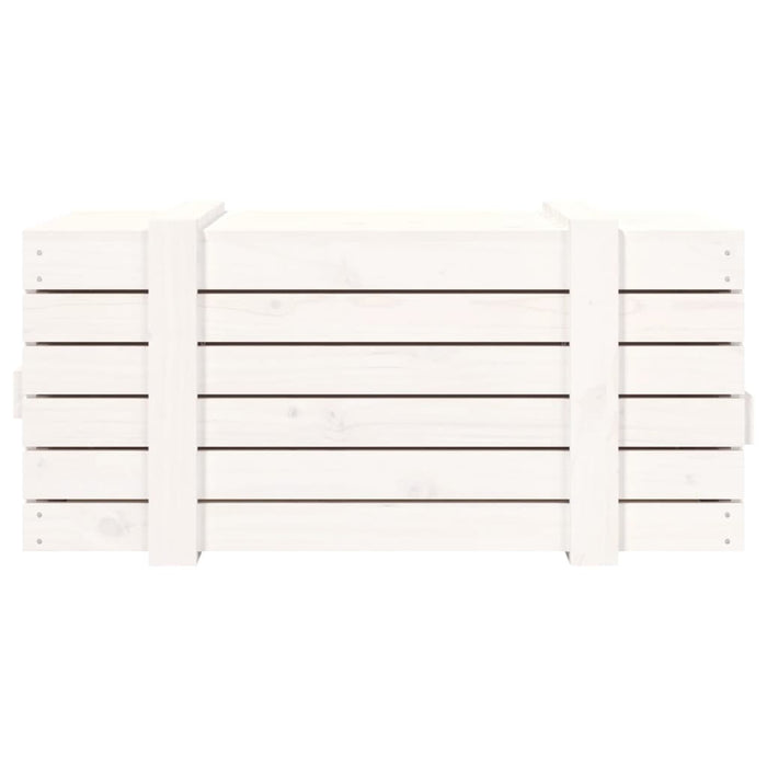Contenitore Portaoggetti Bianco 91x40,5x42 cm Massello di Pino 824999