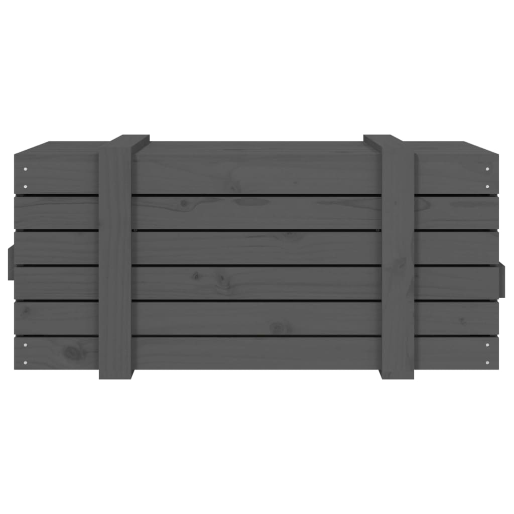 Contenitore Portaoggetti Grigio 91x40,5x42 cm Massello di Pino 825000