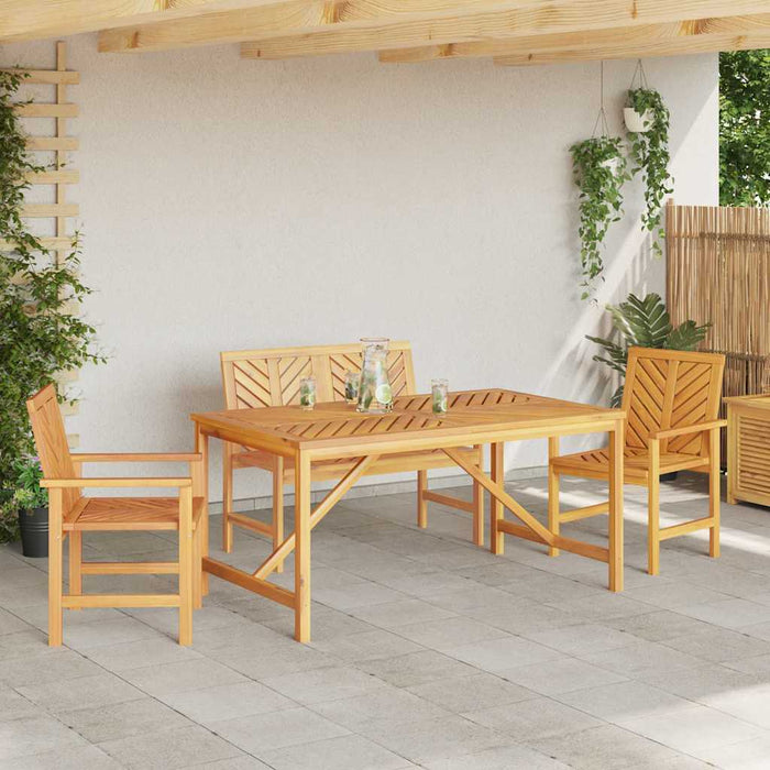Set pranzo giardino  in legno massello di acacia 4 pezzi 3154108