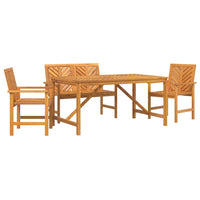 Set pranzo giardino  in legno massello di acacia 4 pezzi 3154108