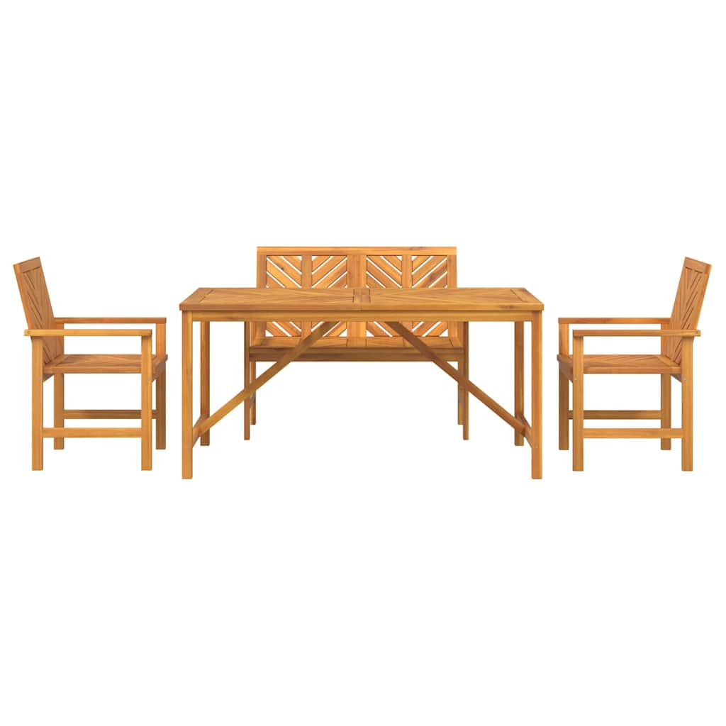 Set pranzo giardino  in legno massello di acacia 4 pezzi 3154108