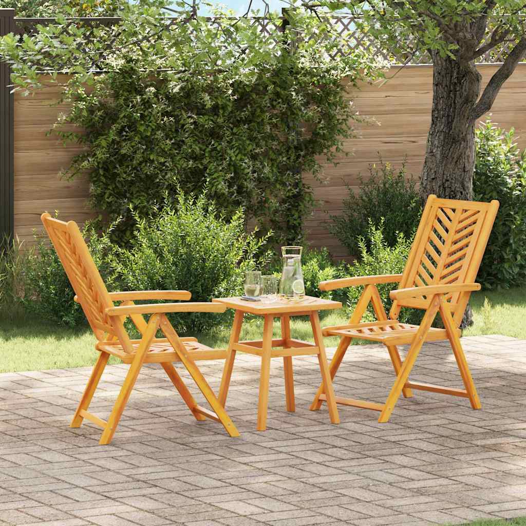 vidaXL Set Bistro da Giardino 3 pcs Marrone legno massello di acacia