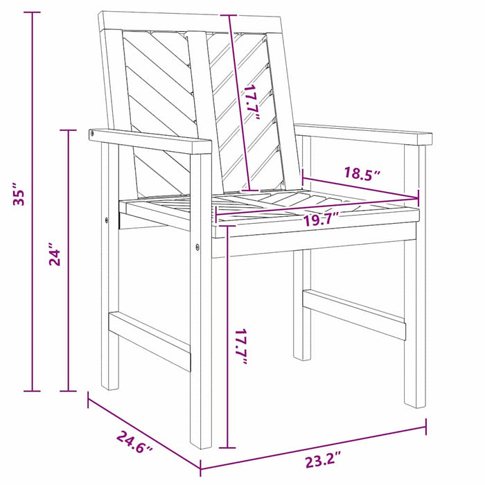 vidaXL Sedie da pranzo da giardino 6 pcs Marrone 59 x 62.5 x 89 cm