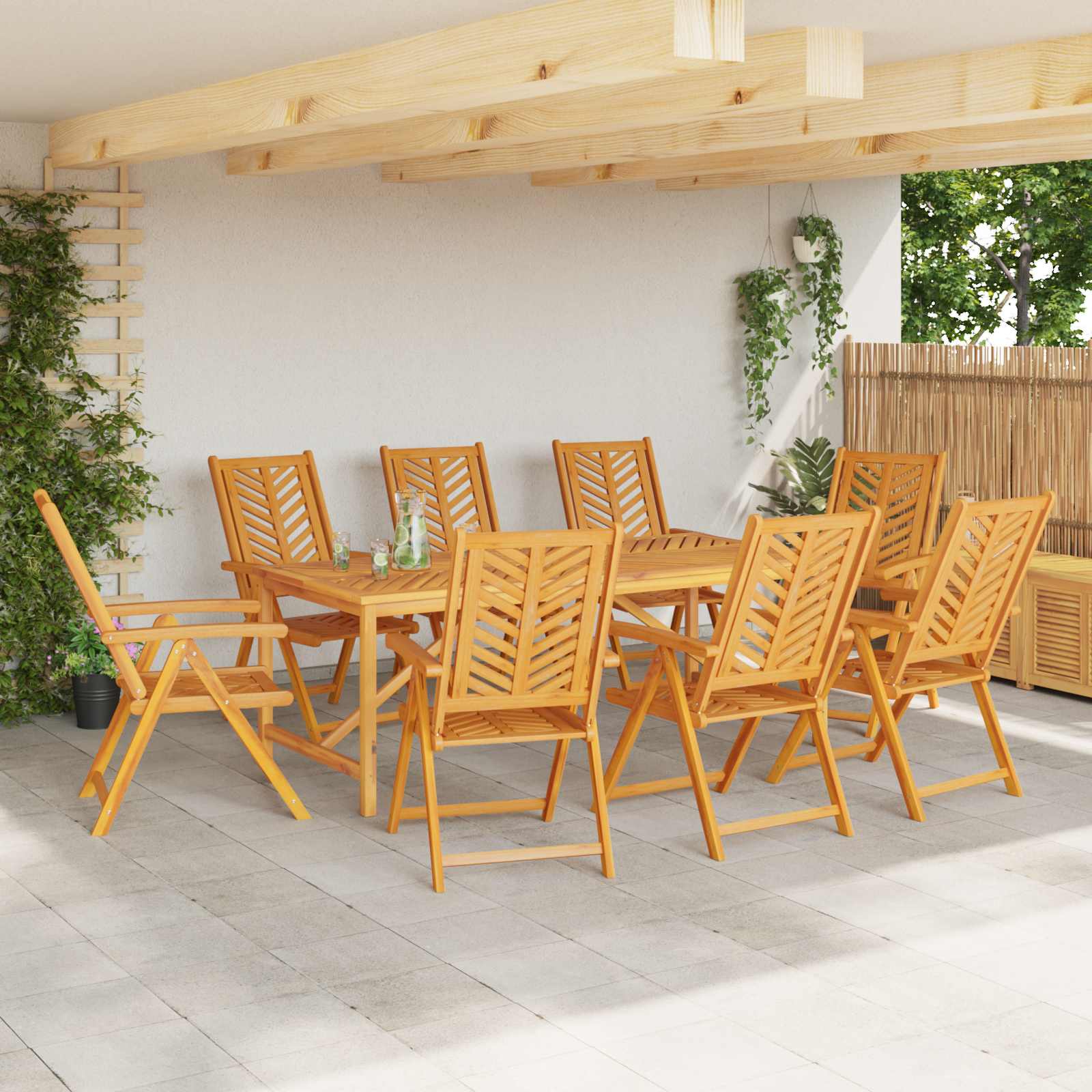 Sedia da Giardino 8 pcs Marrone 57 x 72 x 109 cm 3154136