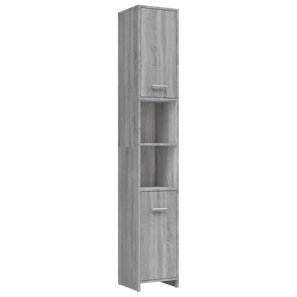 Set Mobili da Bagno 4 pz Grigio Sonoma in Legno Multistrato cod mxl 16355