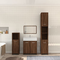 Set Mobili da Bagno 4 pz Rovere Marrone in Legno Multistrato 3154405