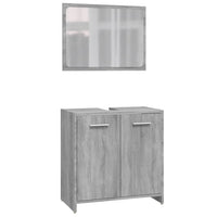 Set Mobili da Bagno 3 pz Grigio Sonoma in Legno Multistrato 3154407