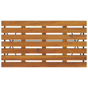 Tavolo Bistrò Pieghevole 100x54x71 cm Massello Acacia e Acciaio 319971