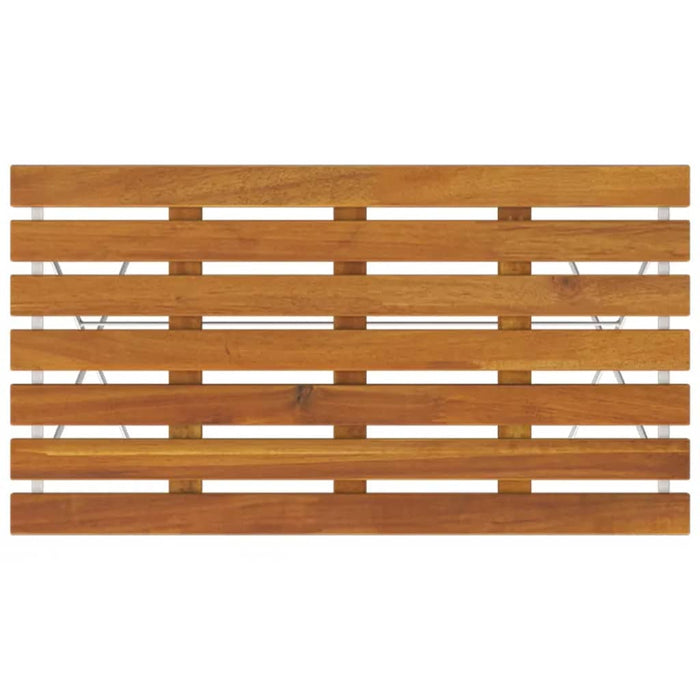 Tavolo Bistrò Pieghevole 100x54x71 cm Massello Acacia e Acciaio