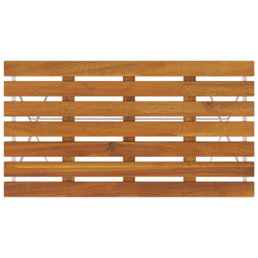 Tavolo Bistrò Pieghevole 100x54x71 cm Massello Acacia e Acciaio 319976