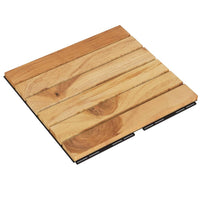 Piastrelle Esterni 10pz 30x30 cm Massello Teak Motivo Verticale 319981