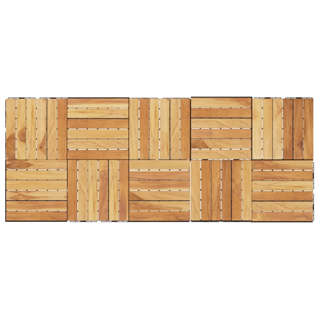 Piastrelle Esterni 10pz 30x30 cm Massello Teak Motivo Verticale 319981