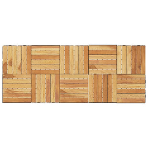 Piastrelle Esterni 10pz 30x30 cm Massello Teak Motivo Verticale 319981