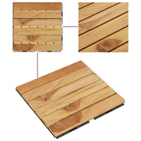 Piastrelle Esterni 10pz 30x30 cm Massello Teak Motivo Verticale 319981