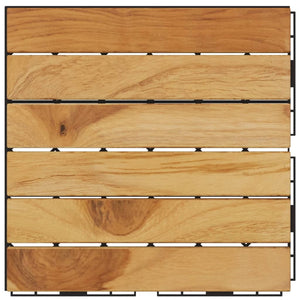 Piastrelle Esterni 10pz 30x30 cm Massello Teak Motivo Verticale 319981