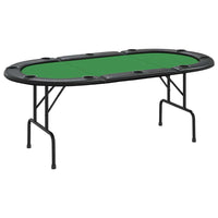 Tavolo da Poker Pieghevole 10 Giocatori Verde 207x106x76 cm 80402