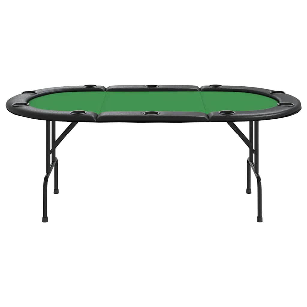 Tavolo da Poker Pieghevole 10 Giocatori Verde 207x106x76 cm 80402