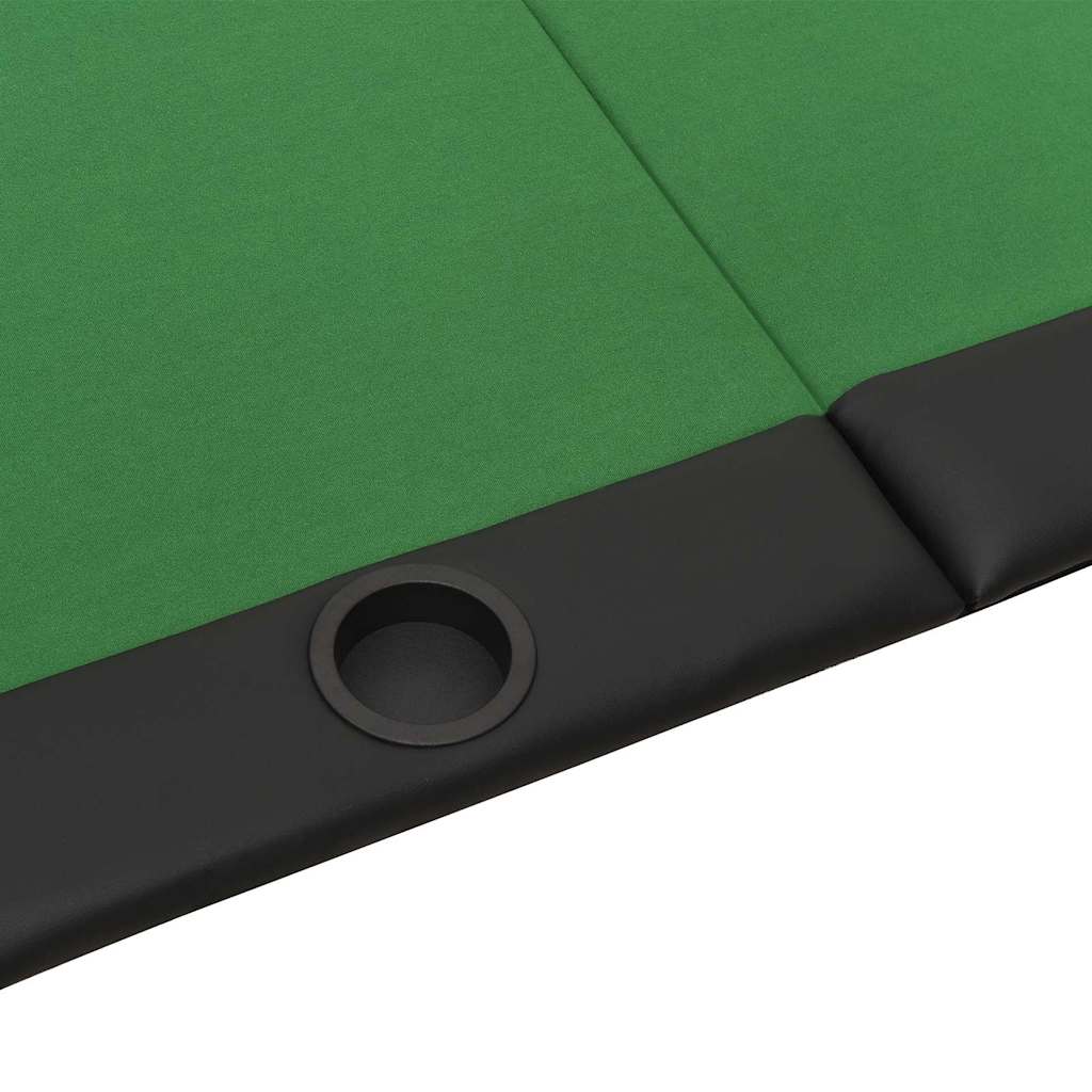 Tavolo da Poker Pieghevole 10 Giocatori Verde 207x106x76 cm 80402